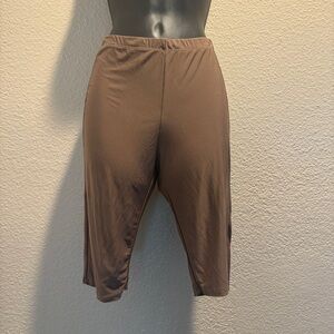 Womens Size Small Brown Spandex Soft Knit Biker Shorts With Elastic Waist